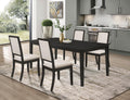 Louise 7-piece Rectangular Extension Leaf Dining Set Black