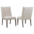 Bexley Fabric Upholstered Dining Side Chair Beige (Set of 2)