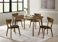 Jedda 5-piece Oval Dining Table Set Dark Walnut