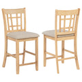 Lavon Wood Counter Height Dining Chair Linen and Light Oak (Set of 2)