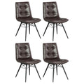 Aiken Faux Leather Upholstered Dining Side Chair Dark Brown (Set of 4)