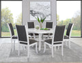 Judd 7-piece 54-inch Round Wood Dining Table Set Pearl White