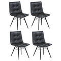Aiken Faux Leather Upholstered Dining Side Chair Charcoal Grey (Set of 4)