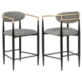 Tina Fabric Upholstered Counter Chair Dark Grey (Set of 2)