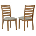 Atwood Wood Dining Side Chair Upholstered Seat Warm Brown