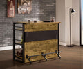 Renaldi 3-shelf Home Bar Wine Cabinet Rustic Nutmeg