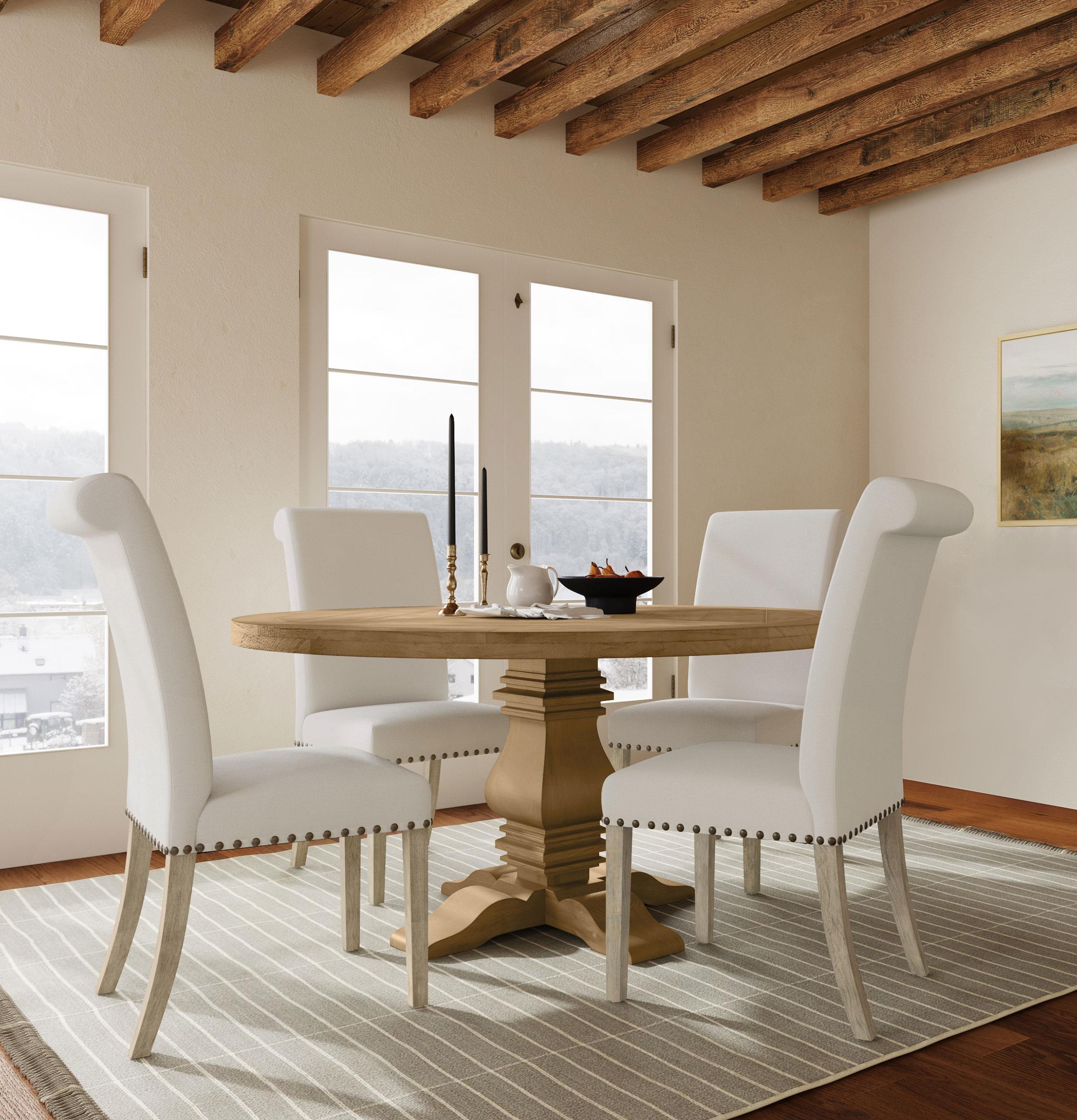 Florence 5-piece Round Dining Table Set Rustic Honey