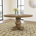 Florence Round 60-inch Wood Dining Table Rustic Honey