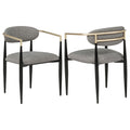 Bradbury Fabric Upholstered Dining Arm Chair Grey (Set of 2)