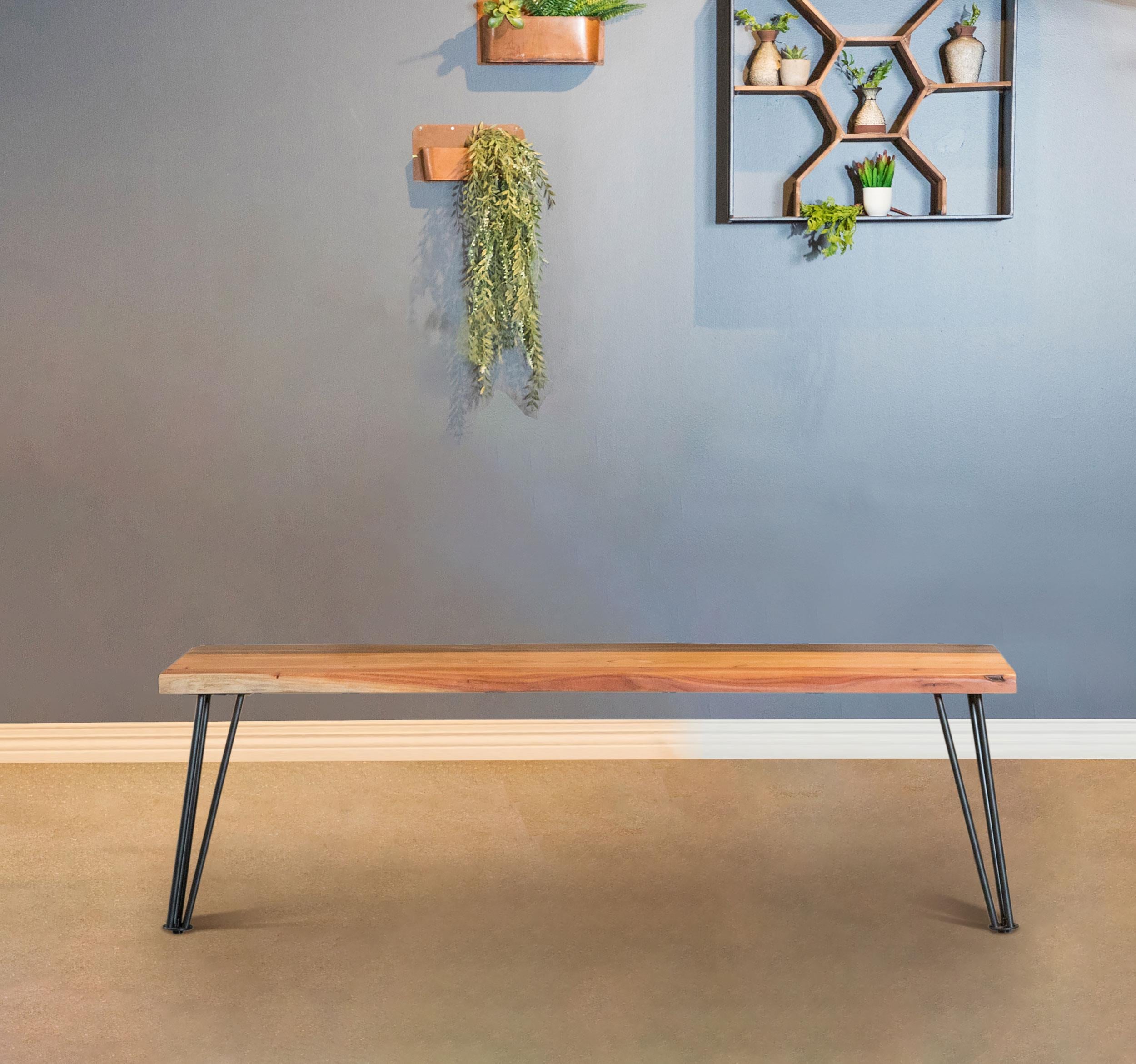 Sherman Wood Dining Bench Natural Acacia