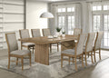 Adina 9-piece Extension Dining Set Distressed Light Brown