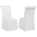 Shawna Upholstered Skirted Side Chair White (Set of 2)