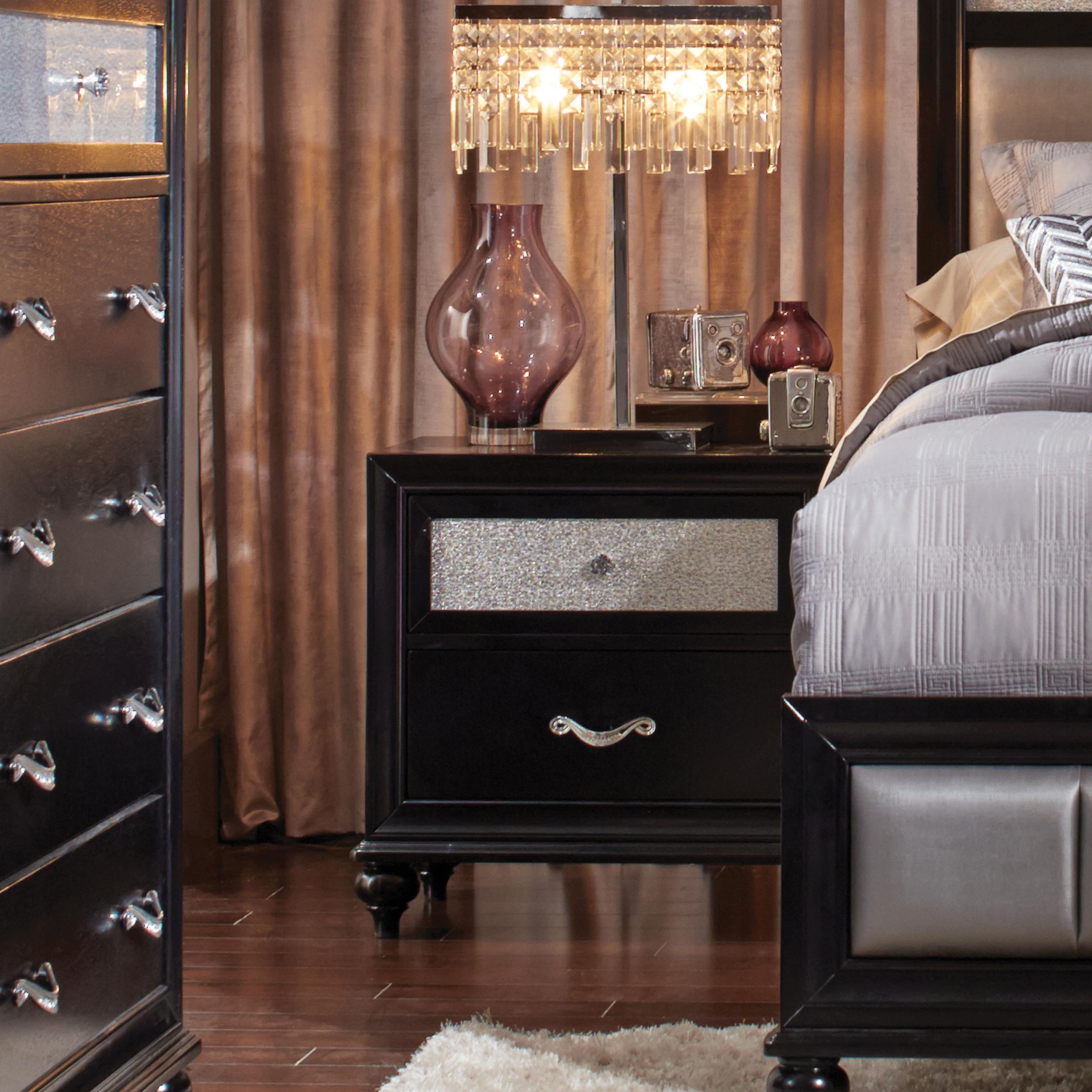 Barzini 2-drawer Nightstand Black