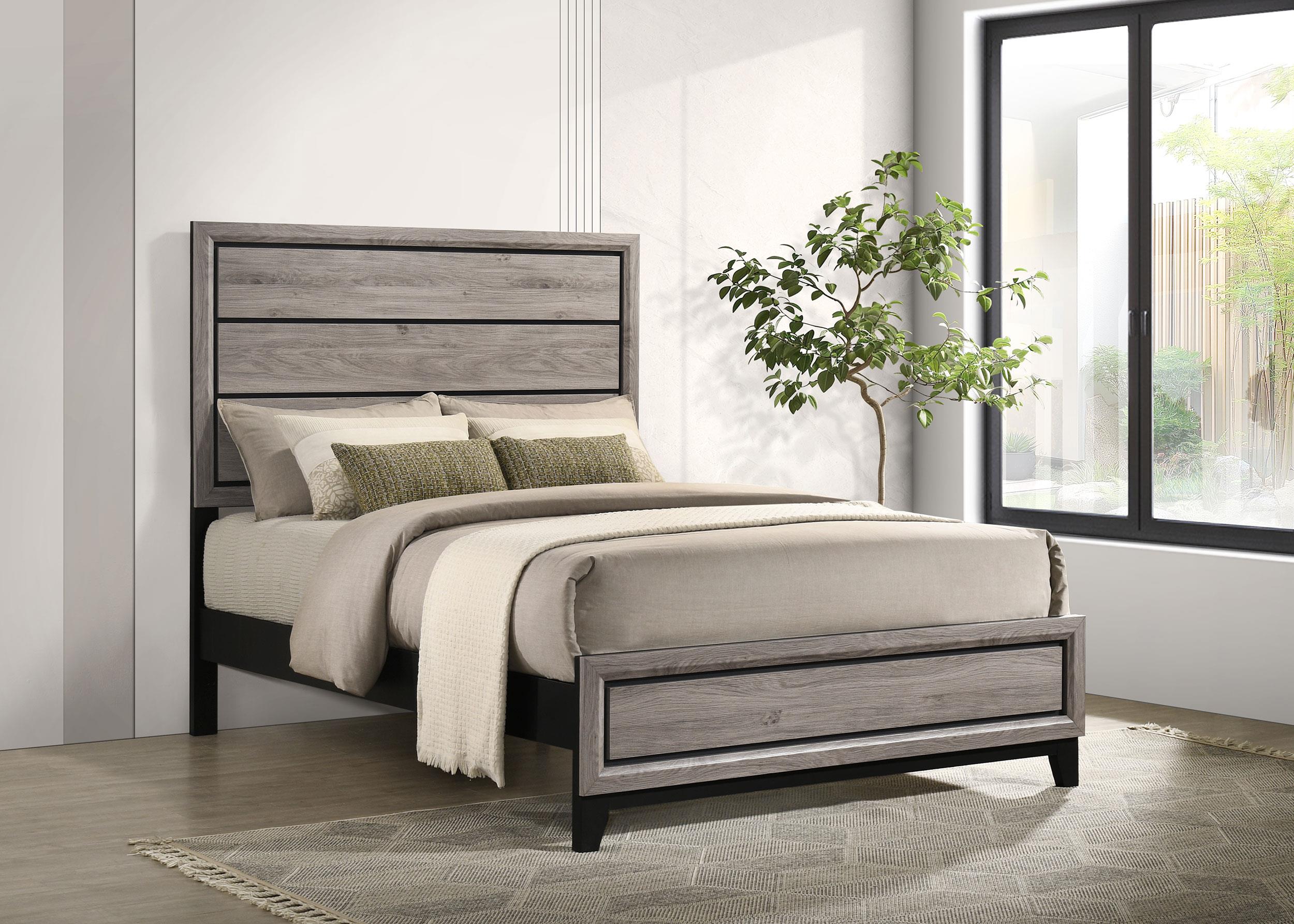 Watson Wood Full Panel Bed Light Taupe