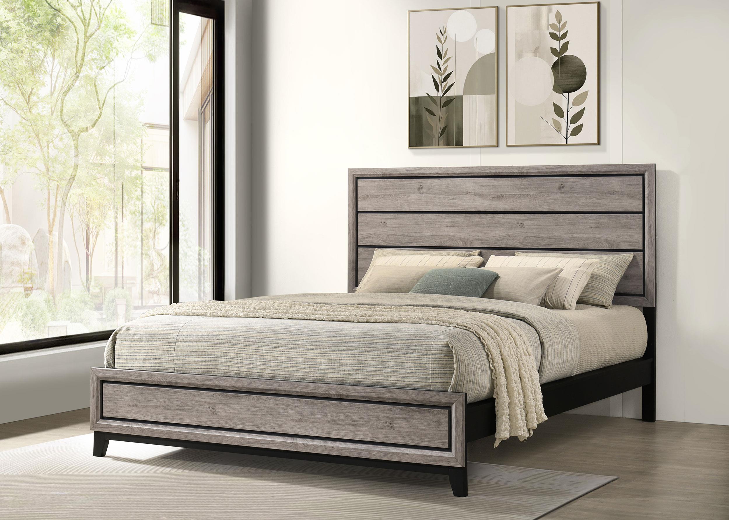 Watson Wood California King Panel Bed Light Taupe