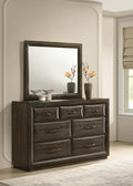 Atlas 7-drawer Bedroom Dresser and Mirror Set Dark Oak