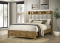 Henderson 57-inch Queen Bookcase Panel Bed Medium Oak