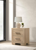 Arielle 2-drawer Bedroom Nightstand with Casters Light Oak