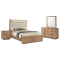 Leanne 4-piece Queen Bedroom Set Light Oak