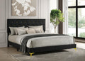 Kendall Upholstered California King Panel Bed Black