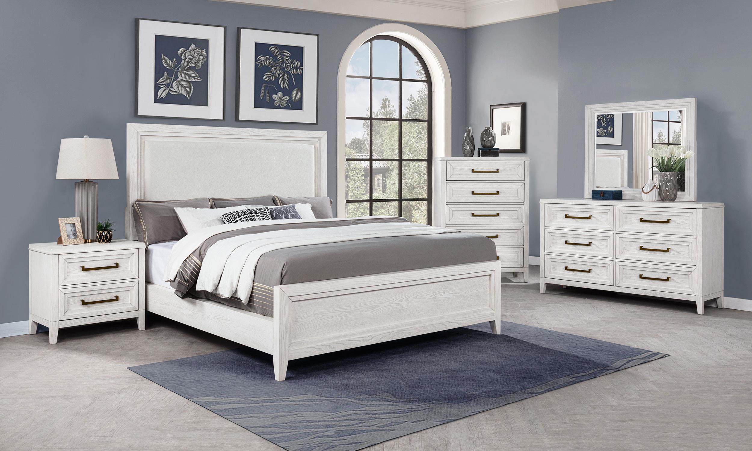 Marielle 5-piece Queen Bedroom Set Distressed White