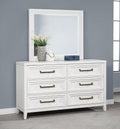 Marielle 6-drawer Dresser with Mirror Distressed White