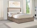 Kenora 56-inch Eastern King LED Storage Bed Barley Brown