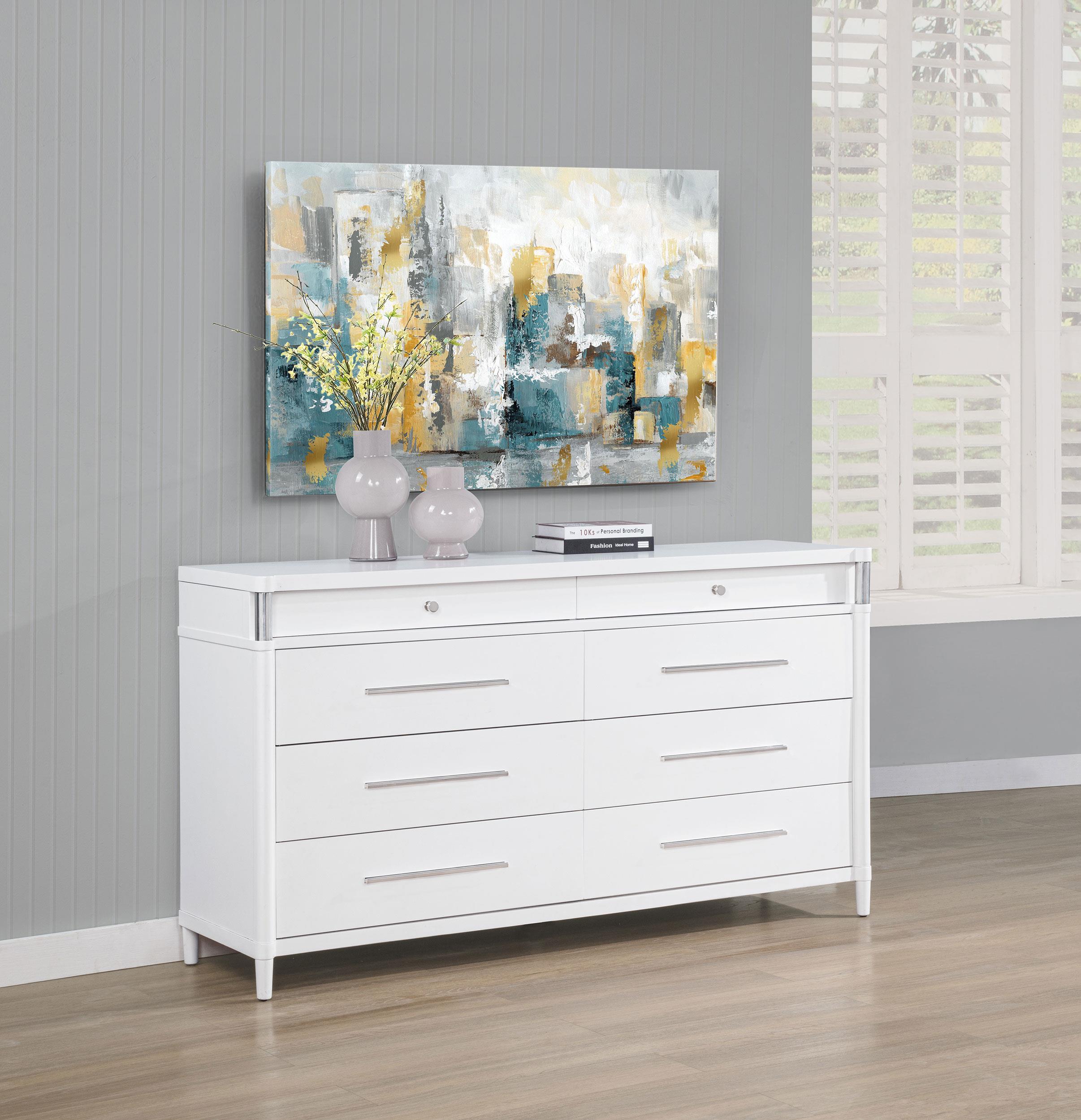Gracemont 8-drawer Bedroom Dresser Cabinet White