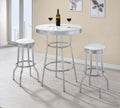 Retro 3-piece Round 1950s Bistro Pub Bar Table Set White