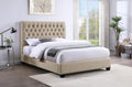 Chloe Upholstered Queen Panel Bed Oatmeal