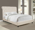 Devon 57-inch Upholstered Eastern King Panel Bed Beige