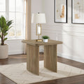 Adina Square Wood Side End Table Distressed Light Brown